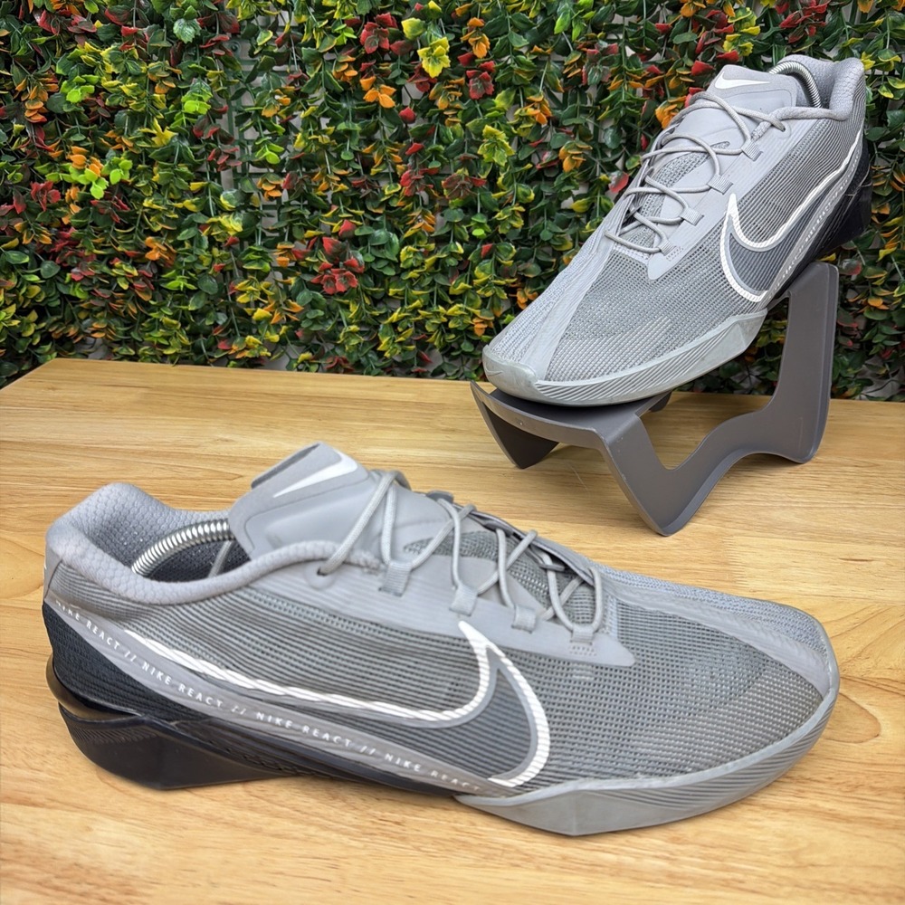 Nike Metcon Trainers React Turbo Particle Grey Crossfit Hyrox Shoes Men's 15 GUC